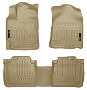 Lexus RX 450h Floor Liners - Front + Rear - Husky Liners - WeatherBeater - Tan - `10-`13